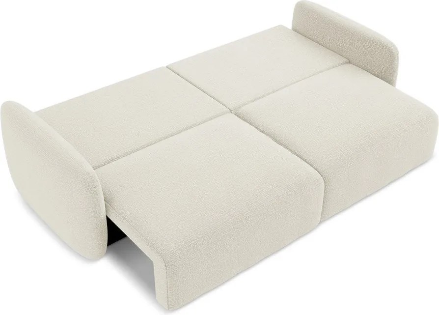 Krémszínű kinyitható-tárolóhelyes kanapé 238 cm Kalena – Makamii