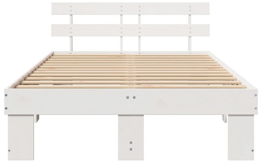 Ágykeret fejtámlával Fehér 135 x 190 cm