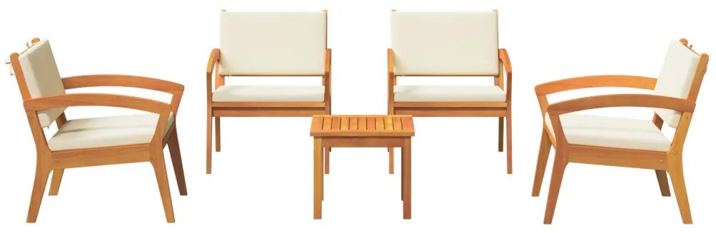 Bisztró készlet 5 pcs Barna 45 x 45 x 38 cm Tömör akácfa