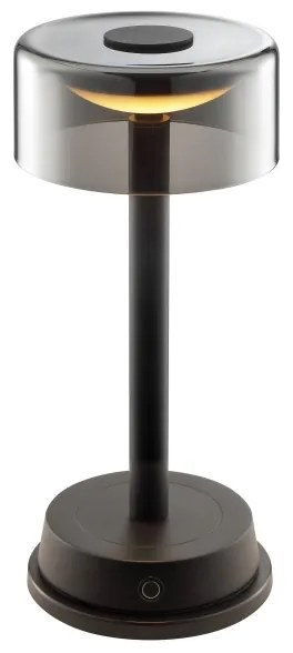 Brilliant - RAZOR LED asztali lámpa, dimmelhető, újratölthető, érintésvezérlésű, 2,5W/5V, 2700K, IP44, fekete