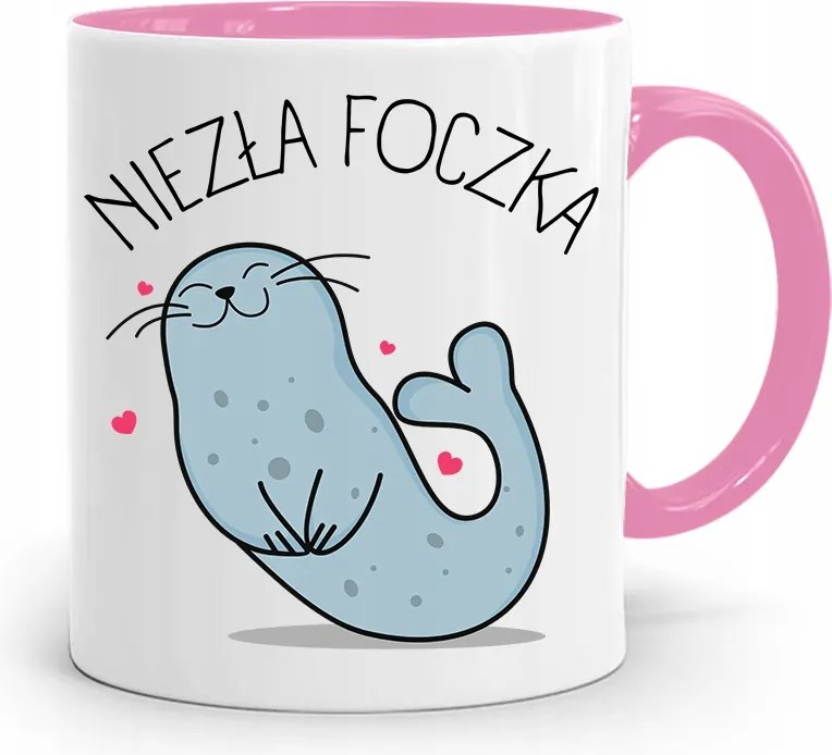 Rózsaszín Bögre Vicces Szép Fóka nyomott mintával