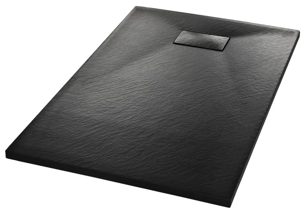 vidaXL fekete SMC zuhanytálca 100 x 80 cm