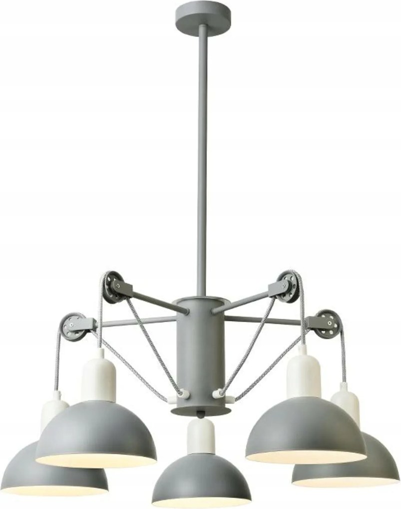 Aca Lighting függeszték 5XE14 szürke/fehér fém ÁTM68XM85CM Cezanne EG5795P