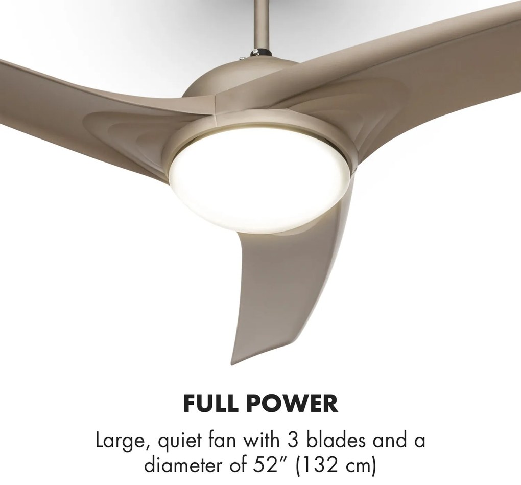 Figo, titán, mennyezeti ventilátor, 52", 55 W, mennyezeti lámpa, 2 x 42 W, távirányító