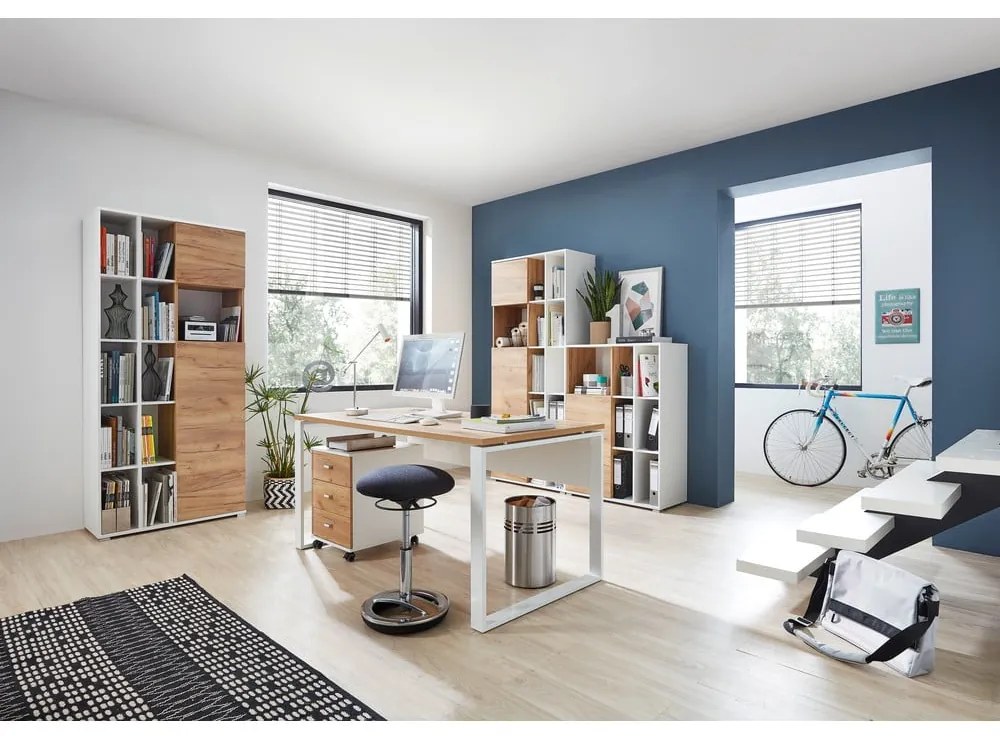 Íróasztal tölgyfa dekorral 158x79 cm Lioni - Germania