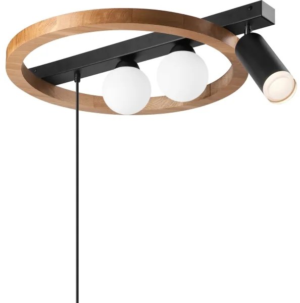 Csillár zsinóron OTIS 2xG9/5W/230V + 2xE27/15W/230V tölgy