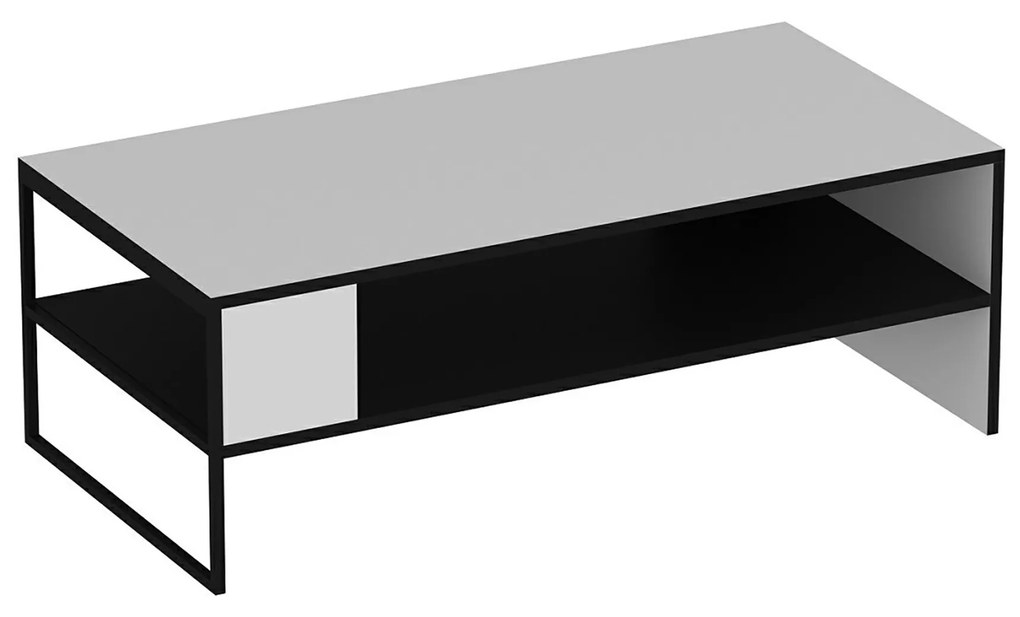 Dohányzóasztal Ejby 42x120x60 cm fehér / fekete [en.casa]