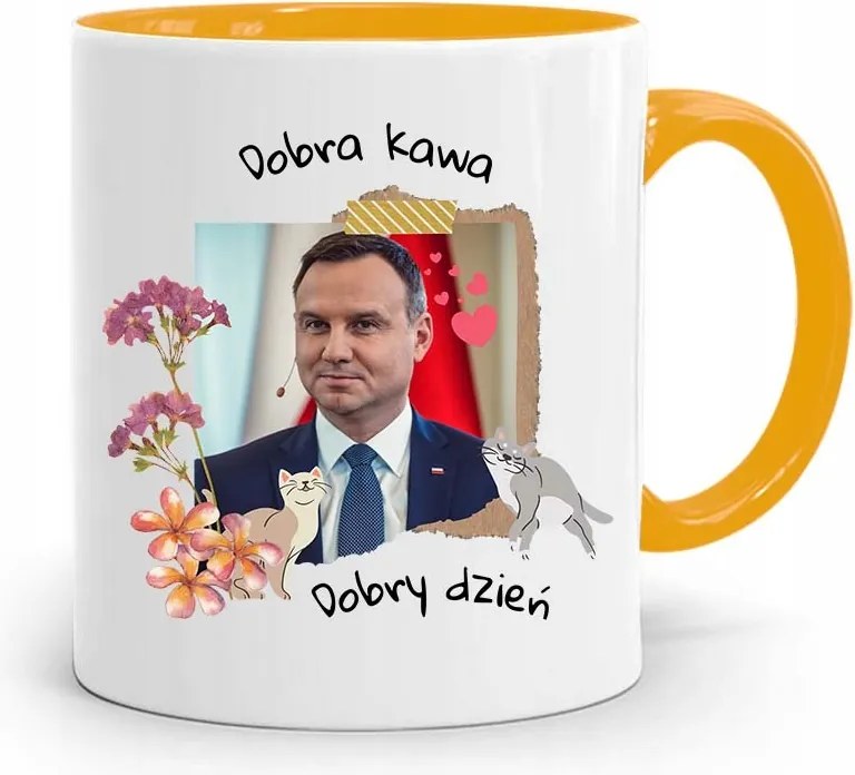 Bögre Sárga Elnök Andrzej Duda Pis Jó Kávé