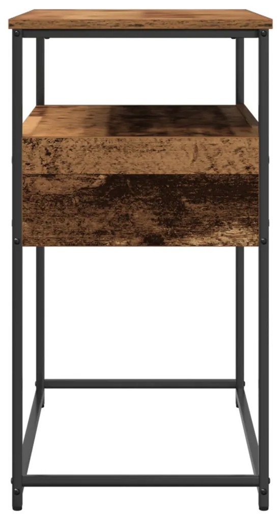 Konzol Asztal Régi Fa 75x40x75 cm Mérnöki Fa és Acél