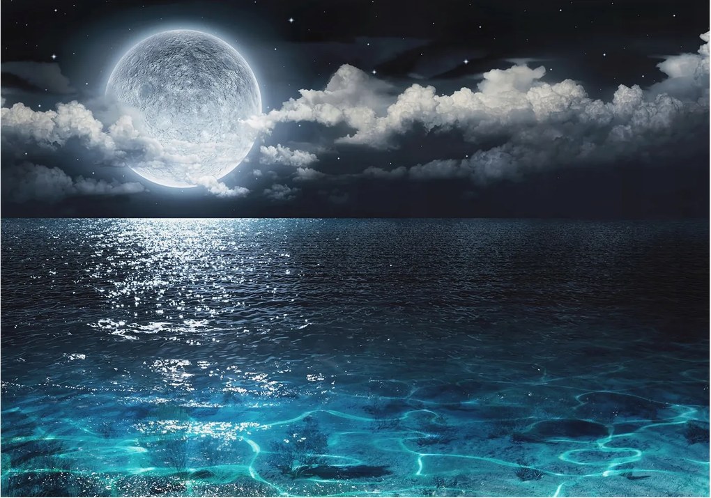 Dekoratív Fotótapéta Hálószobába Éjszakai tenger 208x146 Ragasztó