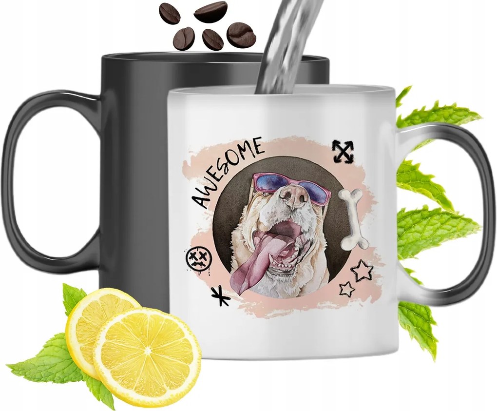 Mágikus Bögre Kutyával Színváltó Kutya fényképes nyomtatással