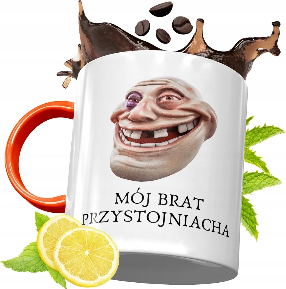 Narancssárga Bögre Testvérnek Ajándékba, fényképes nyomattal