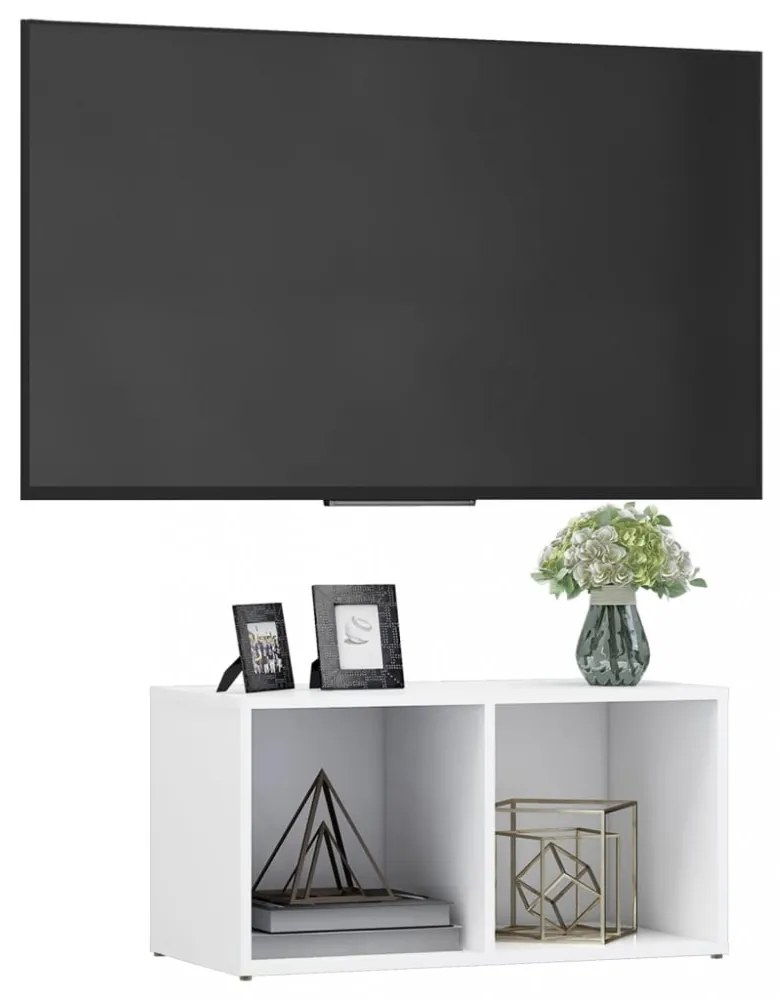 fehér szerelt fa TV-szekrény 72 x 35 x 36,5 cm