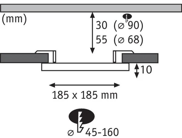Paulmann 92389 - LED/17W IP44 Fürdőszobai beépíthetó lámpa VARIFIT 230V