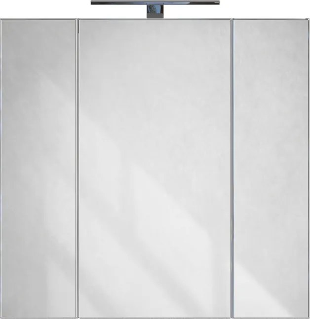 Piramida AKVA Tükrös fürdőszobai szekrény - LED világítással - 75 x 69 x 15 cm