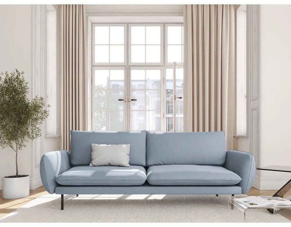 Világoskék bársony kanapé 200 cm Vienna – Cosmopolitan Design
