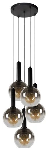 Lucide 45402/15/30 - Csillár zsinóron MARIUS 5xE27/40W/230V fekete