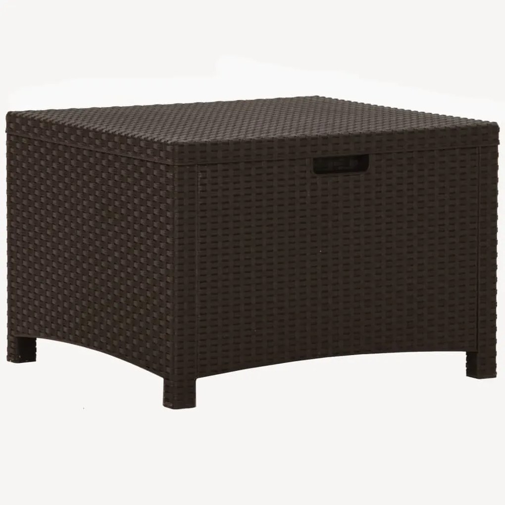 Barna PP rattan kerti tárolóláda 60 x 54 x 41 cm