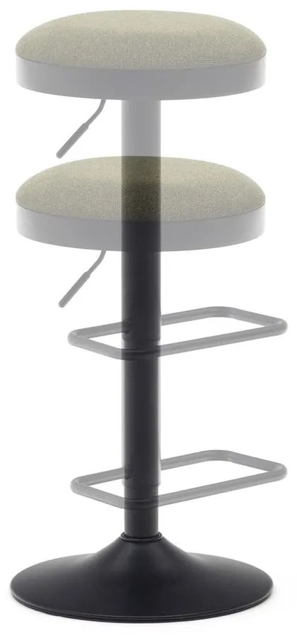 Sötétzöld kárpitozott állítható magasságú bárszék szett 2 db-os (ülésmagasság 53,5 cm) Zaib – Kave Home