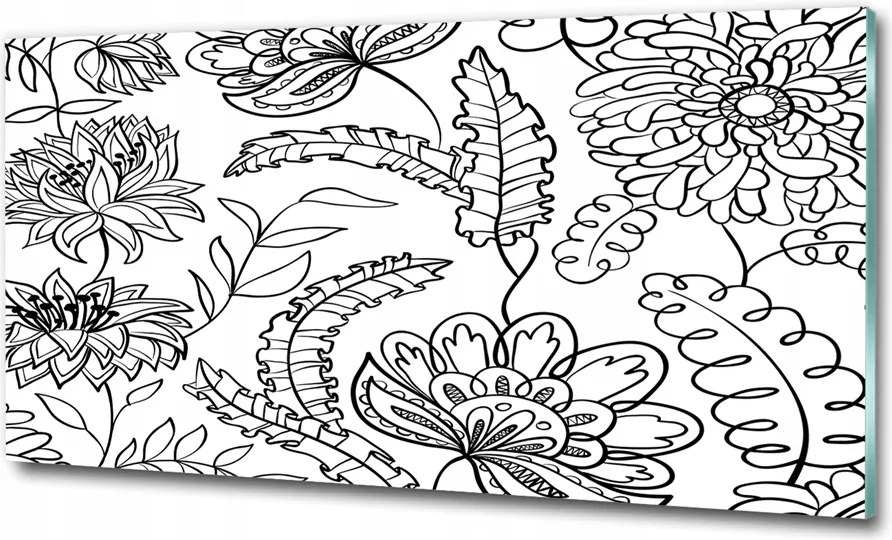 Fotó kép edzett üveg levelek minta 100x70