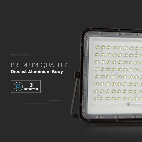 LED kültéri napelemes reflektor LED/20W/3,2V 6400K fekete + DO