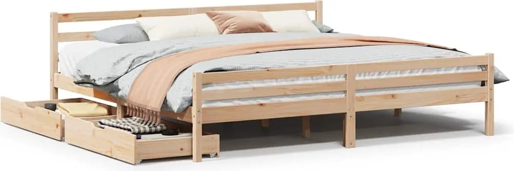 vidaXL tömör fenyőfa ágy matrac nélkül 200 x 200 cm