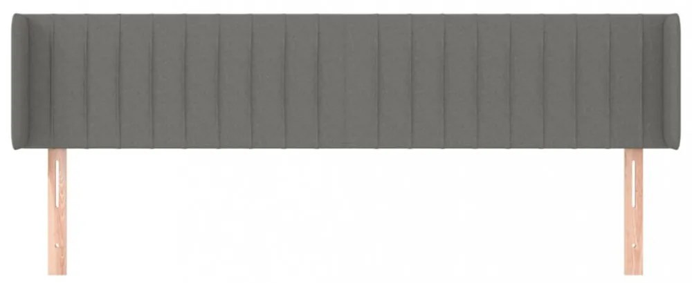 sötétszürke szövet fejtámla szárnyakkal 203x16x78/88 cm