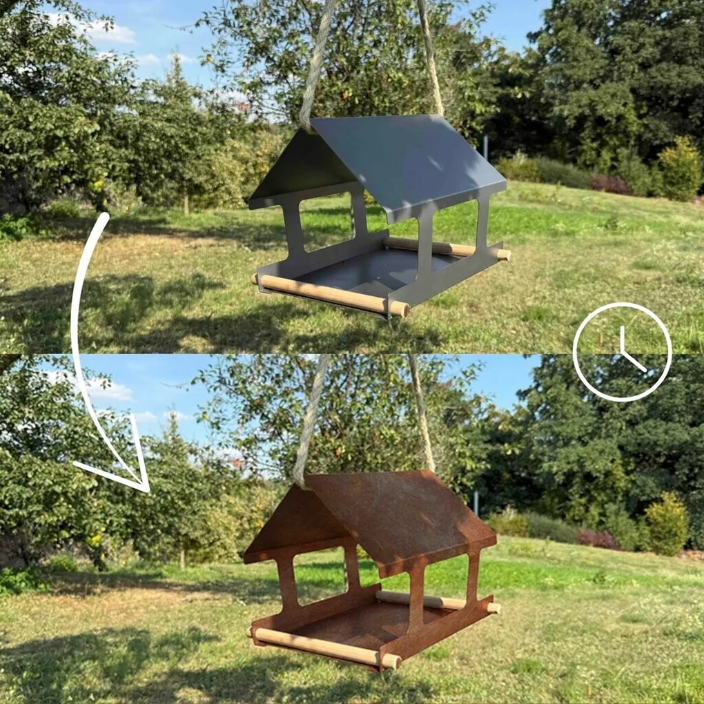 Nido Madáretető 30 x 25 x 23 cm, corten CORGARDEN 1039