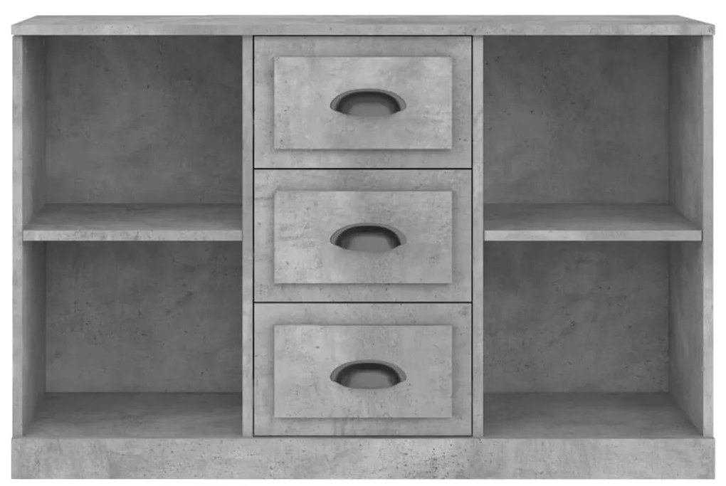betonszürke szerelt fa tálalószekrény 104,5 x 35,5 x 67,5 cm