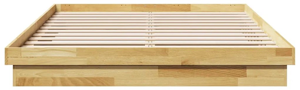 ágykeret matrac nélkül 135x190 cm tömör fa tölgyfa