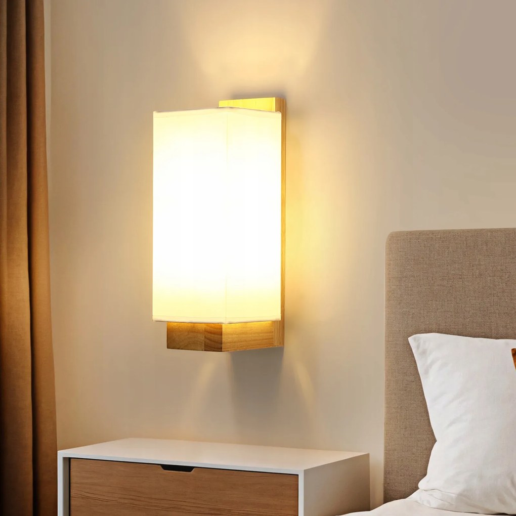 Kinkiet E27 Scienna Fali Lámpa, Fa, Téglalap Alakú, Modern, Loft Stílusú Nappaliba