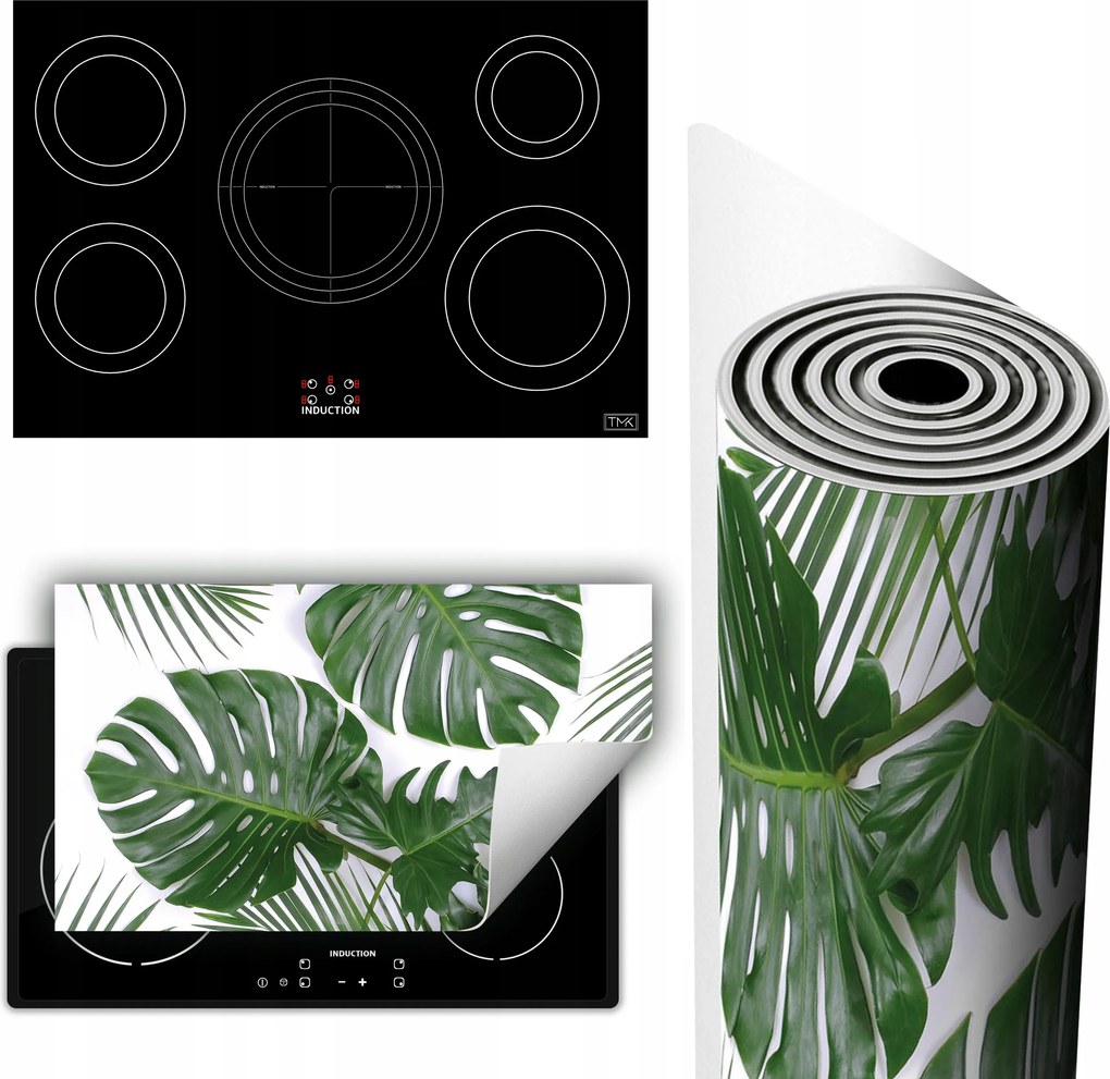 Vinil Tűzhelyvédő Szőnyeg Asztallap 90x52 zöld Monstera