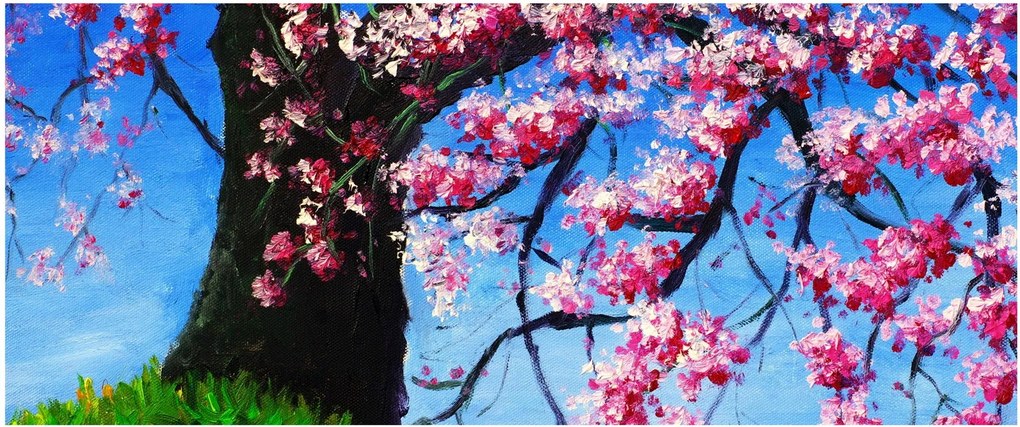 Kép festett cseresznyevirágok (120x50 cm)