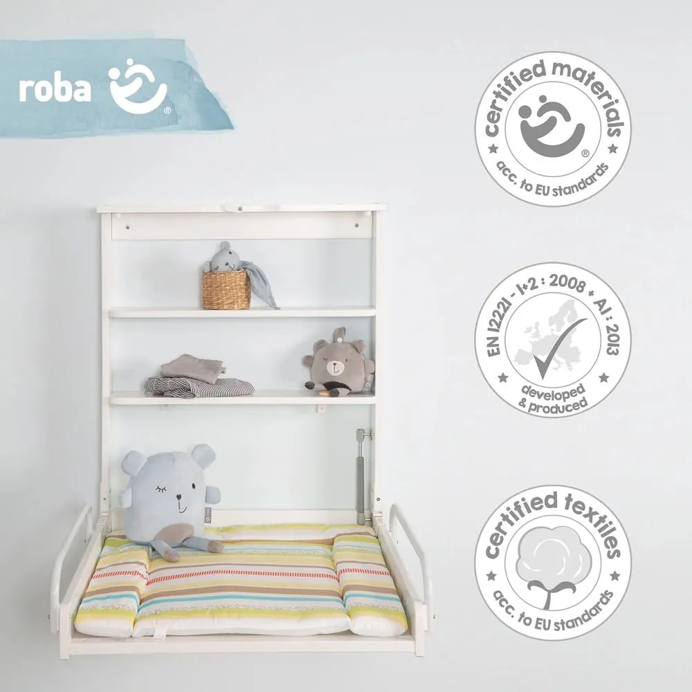 Fehér fali pelenkázó Dschungelbaby – Roba