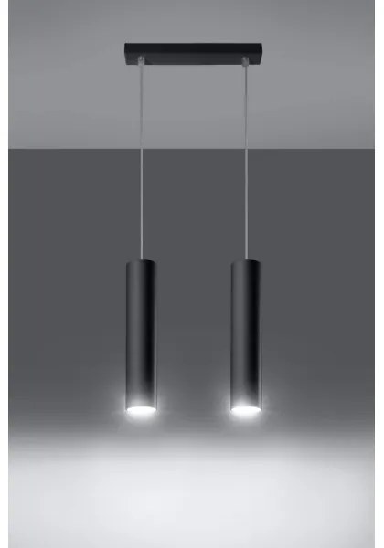 Sollux SL.0328 - Csillár zsinóron LAGOS 2 2xGU10/10W/230V fekete