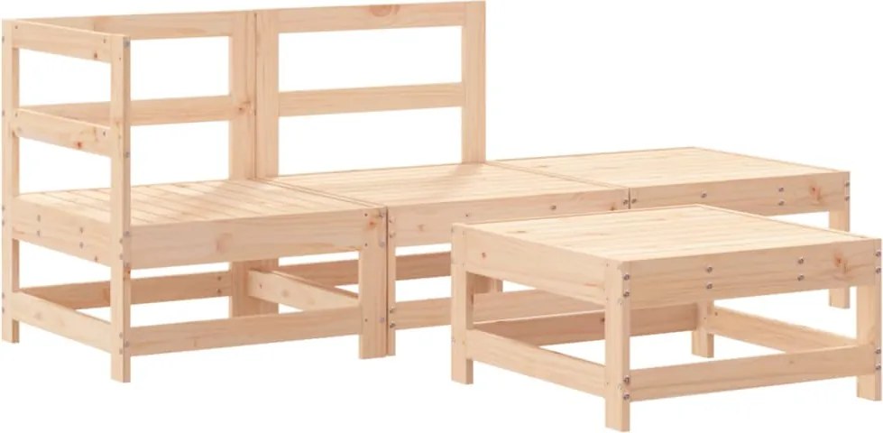 vidaXL 4 részes tömör fenyőfa kerti ülőgarnitúra