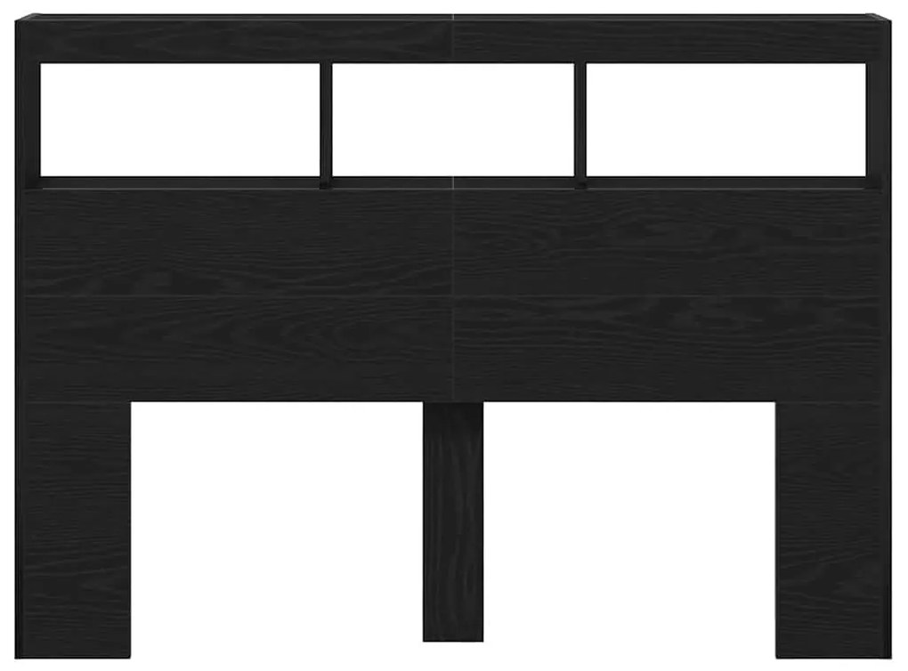 fekete tölgy színű áthidalószekrény LED-ekkel 140 x 17 x 102 cm