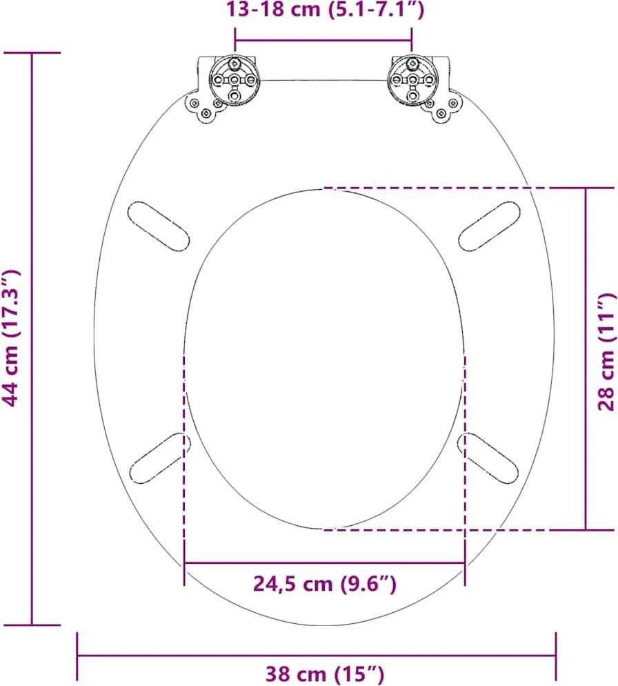Lágy záródású WC ülőke Tengeri kagyló 44 x 38 cm MDF lap