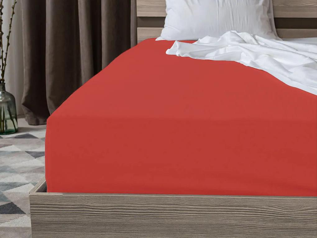 Jersey piros lepedő EXCLUSIVE 140 x 200 cm