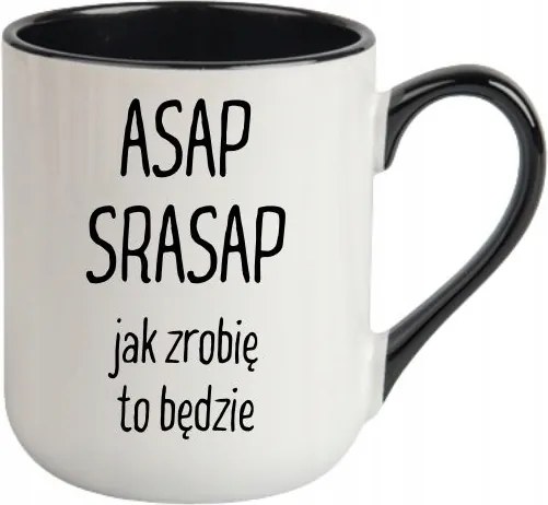 Bögre Fehér, Fekete Cofee Vicces Ajándék Asap Srasap