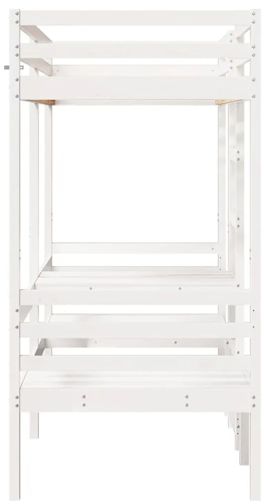 fehér fenyő galériaágy-keret asztallal és székekkel 90 x 175 cm