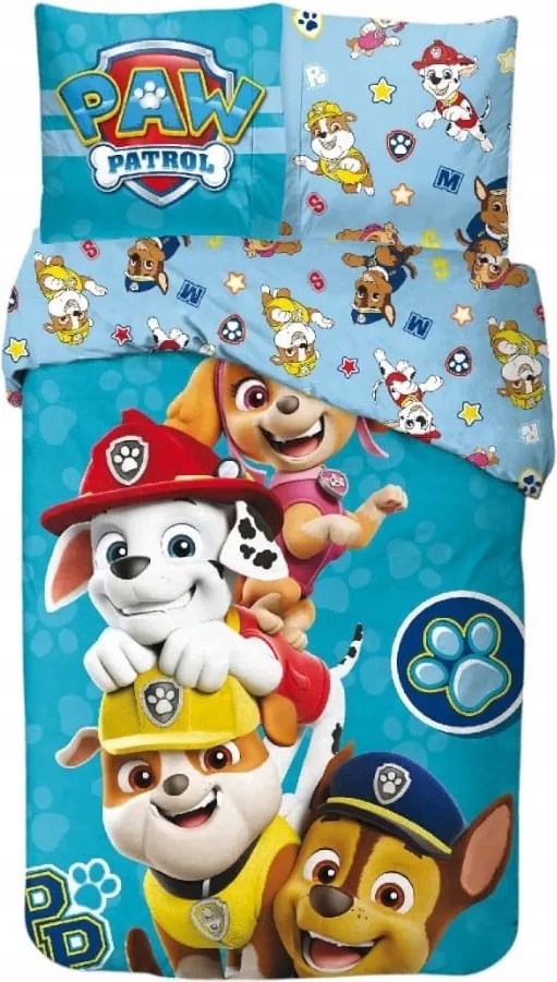 Mancs Őrjárat Brave Paws ágyneműhuzat 140×200cm, 65x65 cm