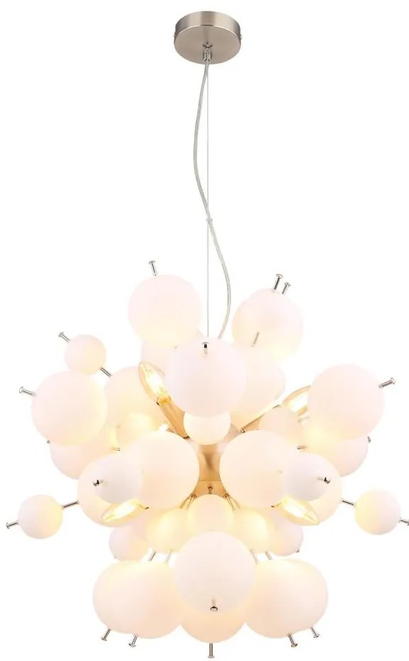 Globo 15633HO - Csillár zsinóron UDO 6xE14/25W/230V átm. 55 cm fehér