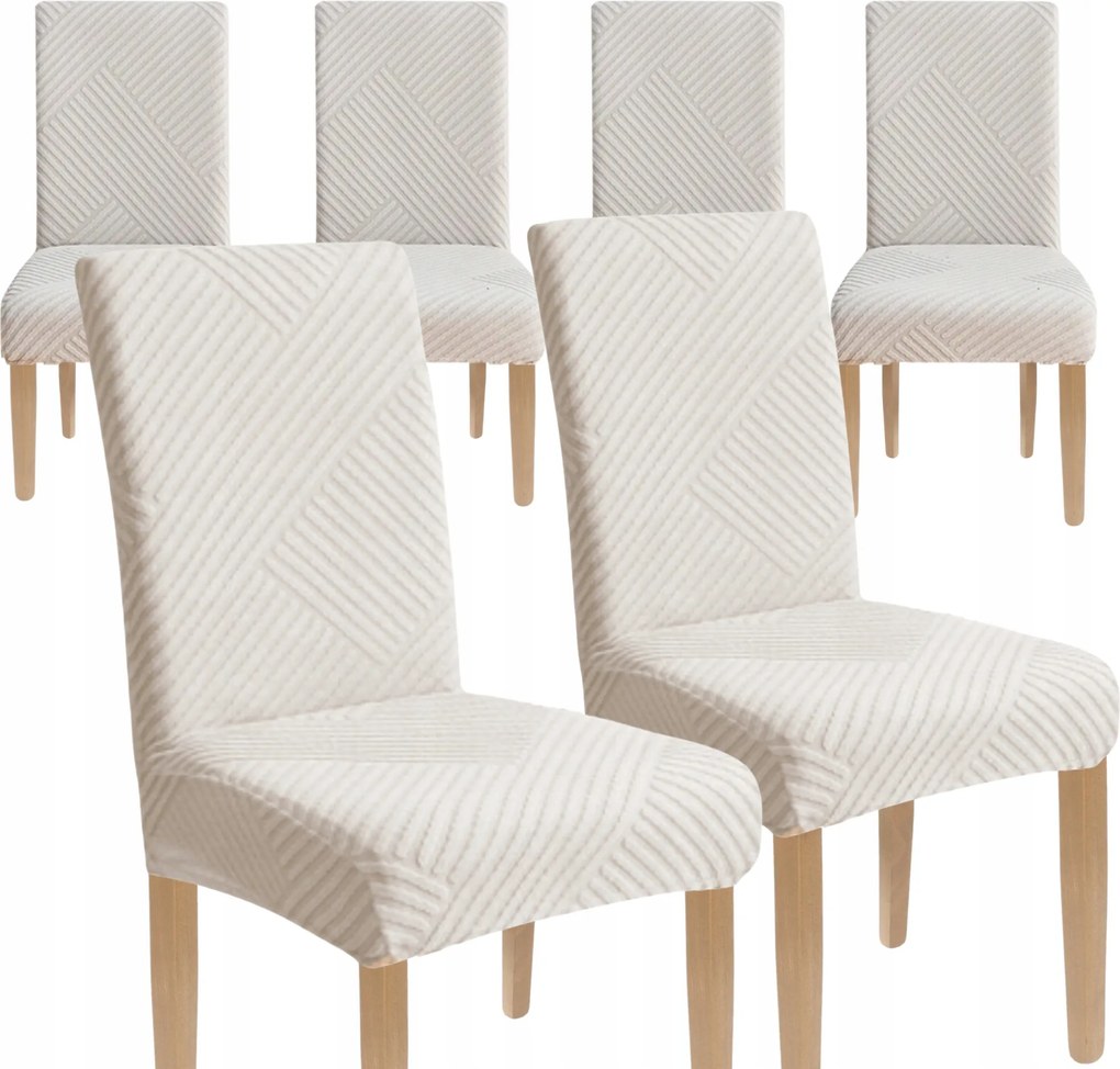 6DB-OS Székhuzat Szett Világos Szürke Jacquard Csíkos Vastag