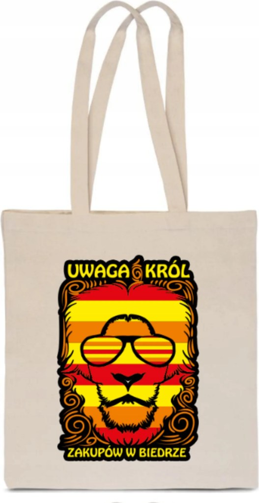 Öko Pamut Táska Figyelem A Bevásárlás Királya A Katicabogárban Oroszlán Katicabogár TT_025