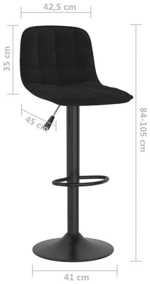 vidaXL 2 db fekete bársony bárszék