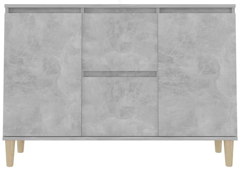 betonszürke szerelt fa tálalószekrény 101 x 35 x 70 cm