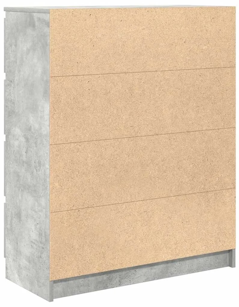 betonszürke szerelt fa tálalószekrény 80x35x99 cm