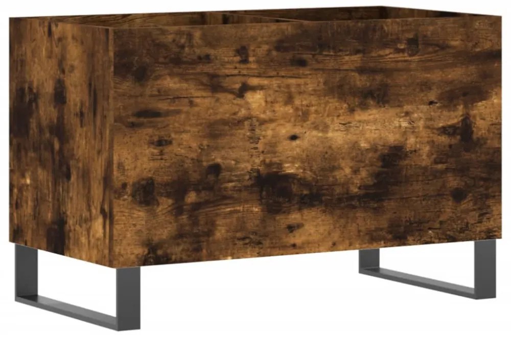 füstös tölgy színű szerelt fa hanglemezszekrény 74,5x38x48 cm