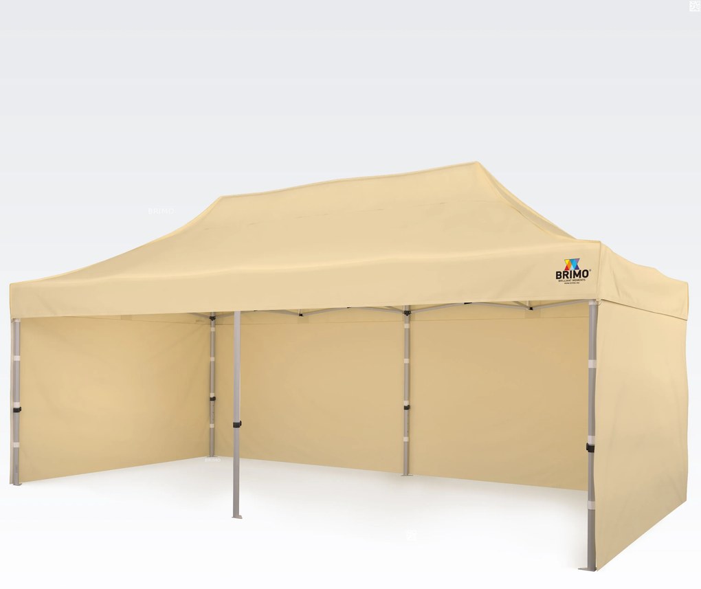 Alumínium esküvői sátor 3x6 m – elegáns és gyorsan felállítható - plusz 3 oldalfal - Bézs